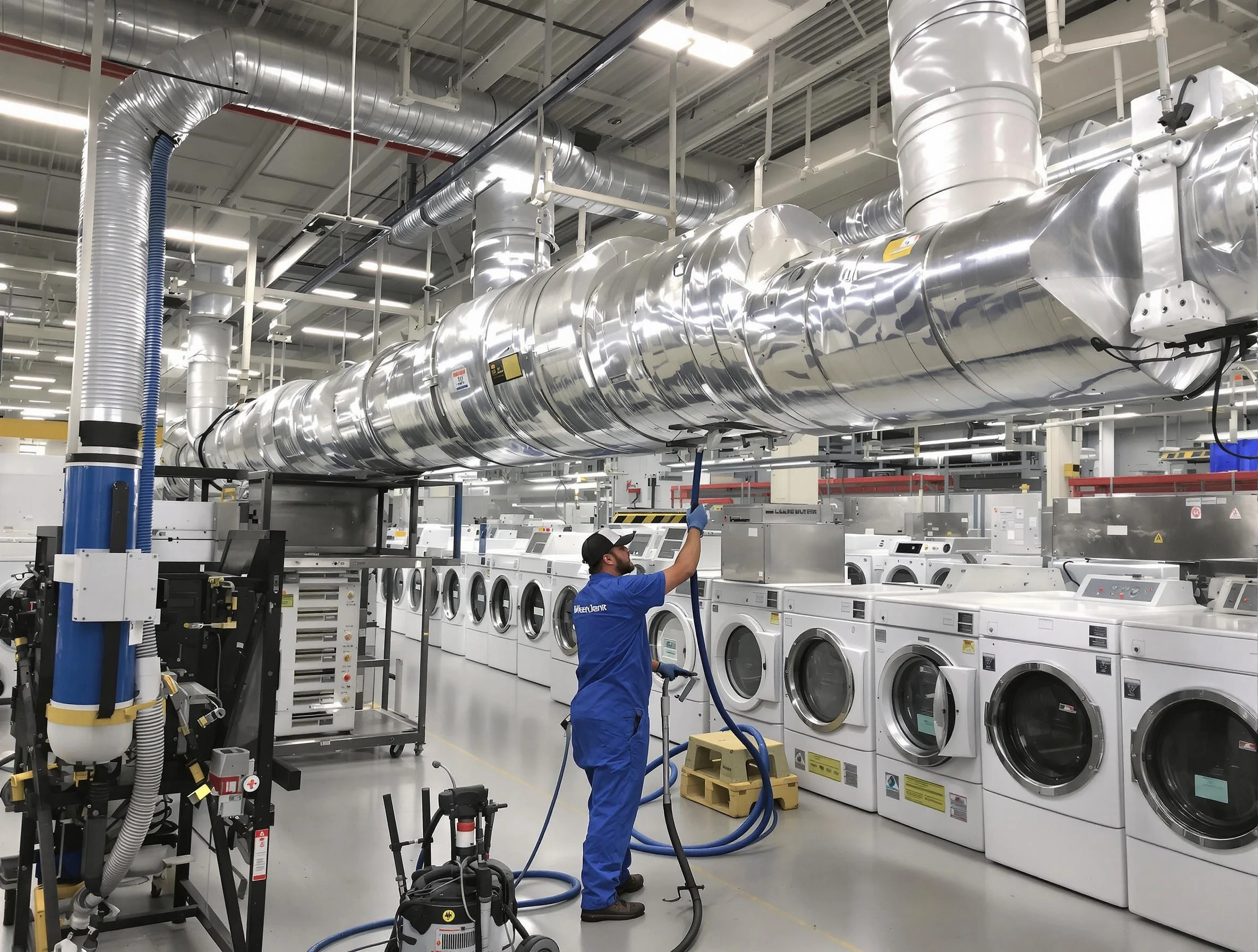 Harrah Dryer Vent Cleaning team performing heavy-duty industrial dryer vent cleaning in Harrah