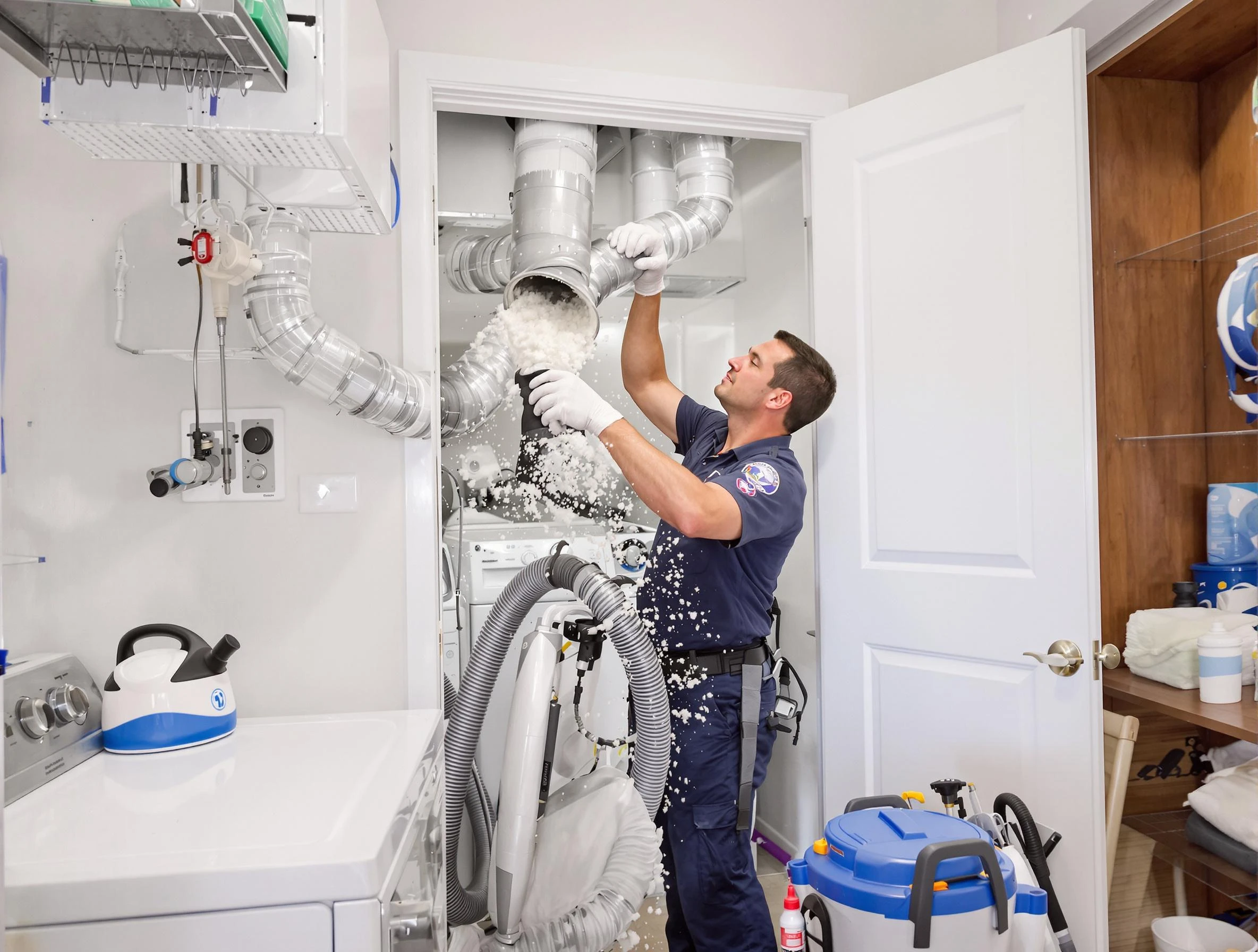 Harrah Dryer Vent Cleaning technician delivering thorough residential dryer vent cleaning service in Harrah